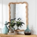 bali & pari Rasida Scalloped Natural Rattan Wall Mirror, Rectangle - WS266-Light Honey Rattan-Boxed-Mirror