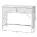 bali & pari Lindie Natural Rattan Writing Desk with Two Drawers, White - Lindie-White-Desk
