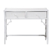 bali & pari Lindie Natural Rattan Writing Desk with Two Drawers, White - Lindie-White-Desk