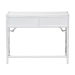 bali & pari Lindie Natural Rattan Writing Desk with Two Drawers, White - Lindie-White-Desk