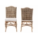 bali & pari Nitya Natural Rattan and Seagrass Camelback 2-Piece Dining Chair Set - DC1736-Natural Seagrass-Cushion-DC