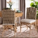 bali & pari Nitya Natural Rattan and Seagrass Camelback 2-Piece Dining Chair Set - DC1736-Natural Seagrass-Cushion-DC