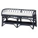 bali & pari Leryn Natural Rattan Bench with Shelf, Navy Blue
