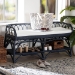 bali & pari Leryn Natural Rattan Bench with Shelf, Navy Blue - WS20-Rattan Navy-Bench