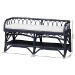bali & pari Leryn Natural Rattan Bench with Shelf, Navy Blue - WS20-Rattan Navy-Bench