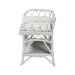 bali & pari Leryn Natural Rattan Bench with Shelf, White - WS20-Rattan White-Bench