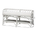 bali & pari Leryn Natural Rattan Bench with Shelf, White - WS20-Rattan White-Bench