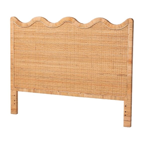 bali & pari Cassio Scalloped Natural Rattan Headboard, King