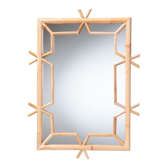 bali & pari Jasani Geometric Natural Rattan Frame Wall Mirror