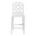 bali & pari Boone Counter Stool with Chinoiserie Design, White - MD-39975-Boone-White-CS