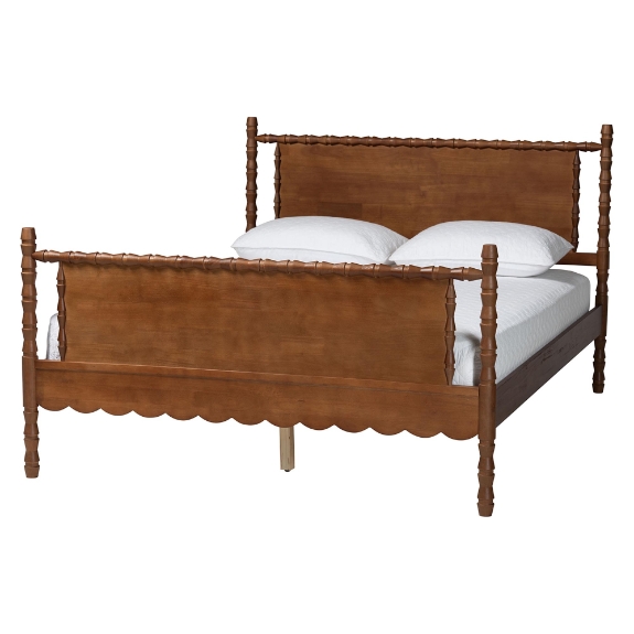 Baxton Studio Danette Bobbin Wood Platform Bed, Queen