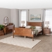 Baxton Studio Danette Bobbin Wood 4-Piece Bedroom Set with 2 Nightstands, Queen - Akello-Walnut-Queen 4PC Bedroom Set