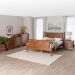 Baxton Studio Danette Bobbin Wood 4-Piece Bedroom Set with 1 Nightstands, Queen - MG0260-Walnut-Queen 4PC Bedroom Set