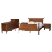 Baxton Studio Danette Bobbin Wood  5-Piece Bedroom Set, Queen