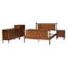 Baxton Studio Danette Bobbin Wood  5-Piece Bedroom Set, Queen - MG0260-Walnut-Queen 5PC Bedroom Set