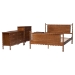 Baxton Studio Danette Bobbin Wood 4-Piece Bedroom Set with 1 Nightstands, Queen - MG0260-Walnut-Queen 4PC Bedroom Set