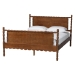 Baxton Studio Danette Bobbin Wood 4-Piece Bedroom Set with 1 Nightstands, Queen - MG0260-Walnut-Queen 4PC Bedroom Set