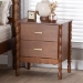 Baxton Studio Danette Bobbin Wood 2-Drawer Nightstand - MG9021-Walnut-2DW-NS