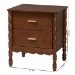 Baxton Studio Danette Bobbin Wood 2-Drawer Nightstand - MG9021-Walnut-2DW-NS