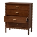 Baxton Studio Danette Bobbin Wood 4-Drawer Chest - MG9021-Walnut-4DW-Chest
