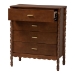 Baxton Studio Danette Bobbin Wood 4-Drawer Chest - MG9021-Walnut-4DW-Chest