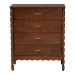 Baxton Studio Danette Bobbin Wood 4-Drawer Chest - MG9021-Walnut-4DW-Chest