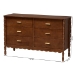 Baxton Studio Danette Bobbin Wood 6-Drawer Dresser - MG9021-Walnut-6DW-Dresser