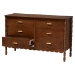 Baxton Studio Danette Bobbin Wood 6-Drawer Dresser - MG9021-Walnut-6DW-Dresser