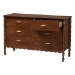 Baxton Studio Danette Bobbin Wood 6-Drawer Dresser - MG9021-Walnut-6DW-Dresser