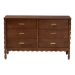 Baxton Studio Danette Bobbin Wood 6-Drawer Dresser - MG9021-Walnut-6DW-Dresser