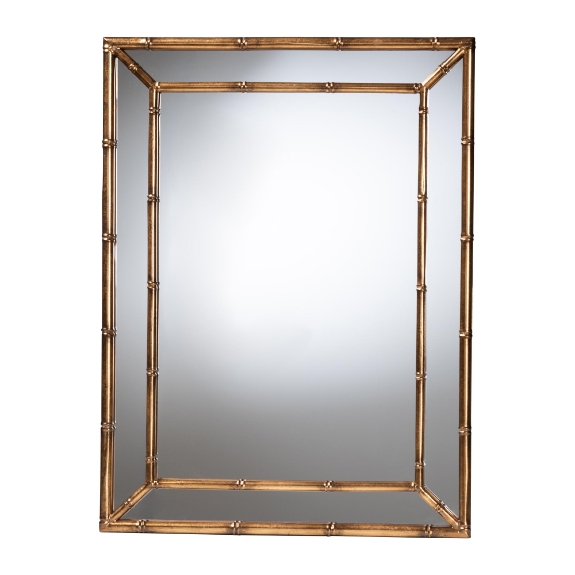 Baxton Studio Adeliza Accent Wall Mirror with Bamboo Inspired Frame