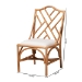 bali & pari Cedric Natural Rattan 2-Piece Dining Chair Set with Cushioned Seat - Cedric-Light Honey Rattan-Cushion-DC