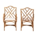 bali & pari Cedric Natural Rattan 2-Piece Dining Armchair Set with Cushioned Seat - Cedric-Light Honey Rattan-Cushion-Arm-DC