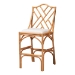 bali & pari Cedric Natural Rattan Bar Stool with Cushioned Seat