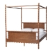 Baxton Studio Danette Bobbin Wood Canopy Bed, Queen