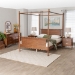 Baxton Studio Danette Bobbin Wood 4-Piece Canopy Bedroom Set, Queen - MG0260-2-Walnut-Queen 4PC Canopy Bedroom Set