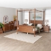 Baxton Studio Danette Bobbin Wood 5-Piece Canopy Bedroom Set, Queen - MG0260-2-Walnut-Queen 5PC Canopy Bedroom Set
