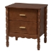 Baxton Studio Danette Bobbin Wood 5-Piece Canopy Bedroom Set, Queen - MG0260-2-Walnut-Queen 5PC Canopy Bedroom Set