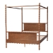 Baxton Studio Danette Bobbin Wood Canopy Bed, Queen - MG0260-2-Walnut-Queen-Canopy Bed