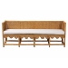 bali & pari Serenay Natural Rattan Dining Bench, 77" - Palm Short-Natural Rattan-Long-Version 2-L Shape Seating