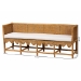 bali & pari Serenay Natural Rattan Dining Bench, 77" - Palm Short-Natural Rattan-Long-Version 2-L Shape Seating