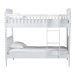 Baxton Studio Lucera Bobbin Bunk Bed with Ladder, White - MG0110-9-White-Twin-Bunk Bed