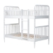 Baxton Studio Lucera Bobbin Bunk Bed with Ladder, White - MG0110-9-White-Twin-Bunk Bed