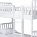 Baxton Studio Lucera Bobbin Bunk Bed with Ladder, White - MG0110-9-White-Twin-Bunk Bed