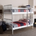 Baxton Studio Lucera Bobbin Bunk Bed with Ladder, White - MG0110-9-White-Twin-Bunk Bed