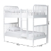 Baxton Studio Lucera Bobbin Bunk Bed with Ladder, White - MG0110-9-White-Twin-Bunk Bed