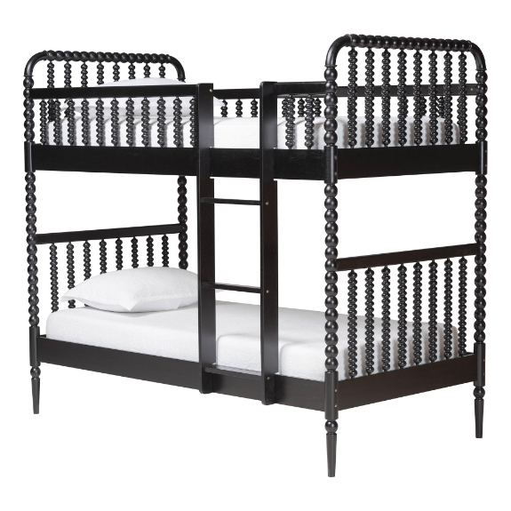 Baxton Studio Lucera Bobbin Bunk Bed with Ladder, Black