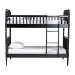 Baxton Studio Lucera Bobbin Bunk Bed with Ladder, Black - MG0110-9-Black-Twin-Bunk Bed