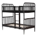 Baxton Studio Lucera Bobbin Bunk Bed with Ladder, Black - MG0110-9-Black-Twin-Bunk Bed