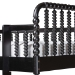 Baxton Studio Lucera Bobbin Bunk Bed with Ladder, Black - MG0110-9-Black-Twin-Bunk Bed